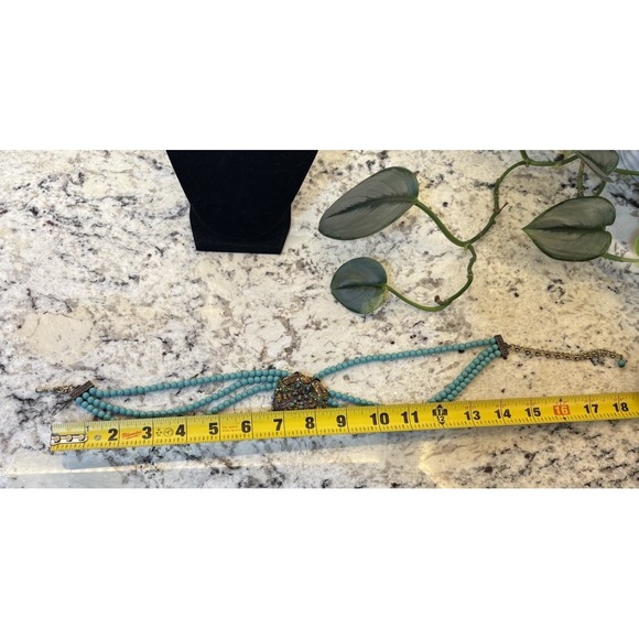 Heidi Daus Turquoise-Style Bead Statement Pendant Necklace‎ Art Nouveau - Picture 8 of 16